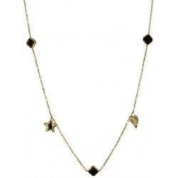 Z50-614 Zlatý náhrdelník s černými kameny