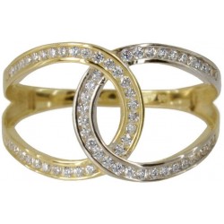 Z70-452 Zlatý prsten s bílými zirkony