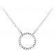 S50-425 Stříbrný náhrdelník kroužek se zirkony