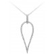 S50-426 Stříbrný náhrdelník Kapka s bílými zirkony