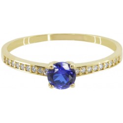 Z70-463 Zlatý prsten s modrým zirkonem