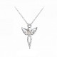 Svítící stříbrný náhrdelník anděl s čirými zirkony, vel. 42-45 cm