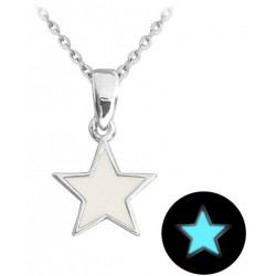 Svítící stříbrný náhrdelník hvězdička