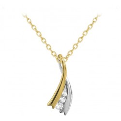 Elegantní pozlacený stříbrný náhrdelník s bílými zirkony