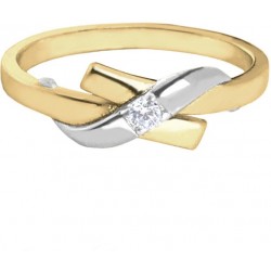 Elegantní pozlacený prsten s bílým zirkonem