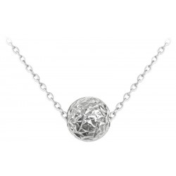 S50-409 Broušený stříbrný náhrdelník Kulička